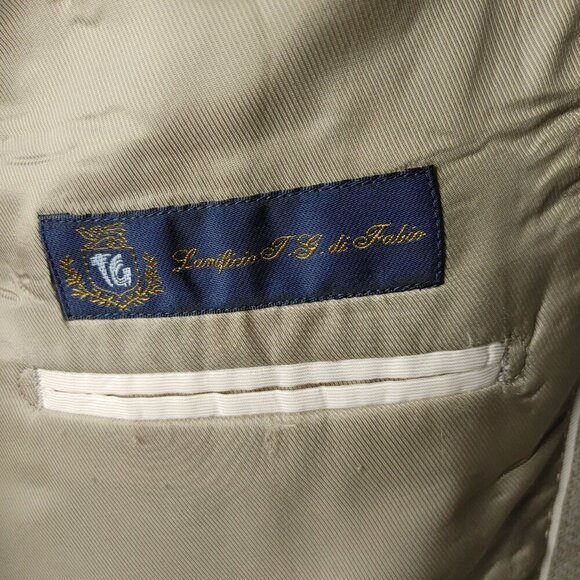 Joseph Abboud 46R Linen Blend 2 Button Grayish Tan Textured Blazer Sport Coat - Picture 10 of 13